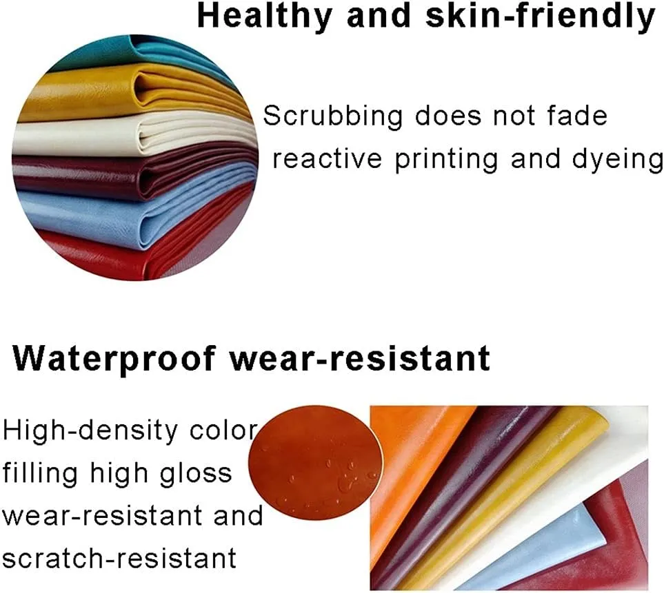 Quality Leatherette PU Fabric Fire Retardant Waterproof Faux Leather Craft Material 1.6X1m Oil Wax Material(Maroon,1.6X1m)