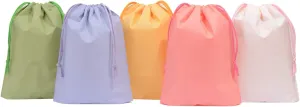 Quotidian Multi-Colors Drawstring Reusable Plastic Treat Cello Bags 10" x 13" (25.40 x 33cm) Pack of 15 - Party Favors Wrapping Travel Organizing