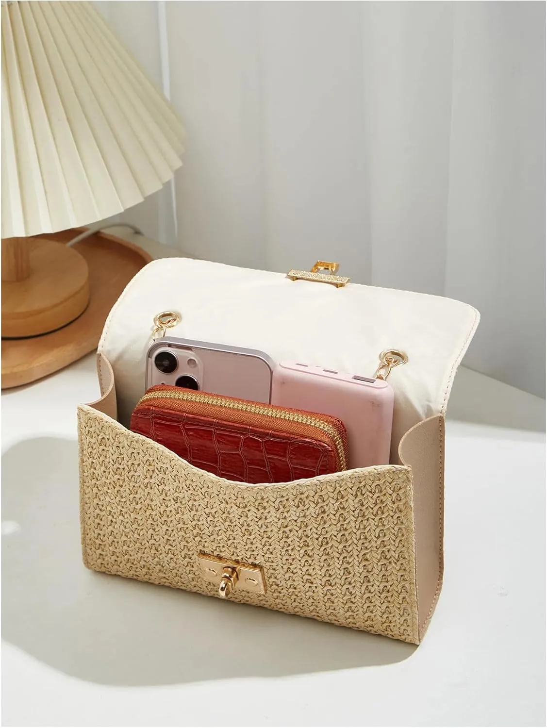 QWINEE Geometric Pattern Square Bag Crossbody Bag Solid Shoulder Bag Shopping Work Handbags Ladies Shoulder Totes Bag