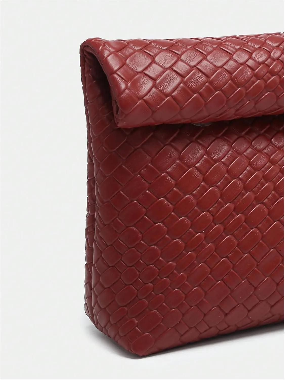 QWINEE Women's Woven Leather Clutch Purses Braided Vintage Evening Handbags