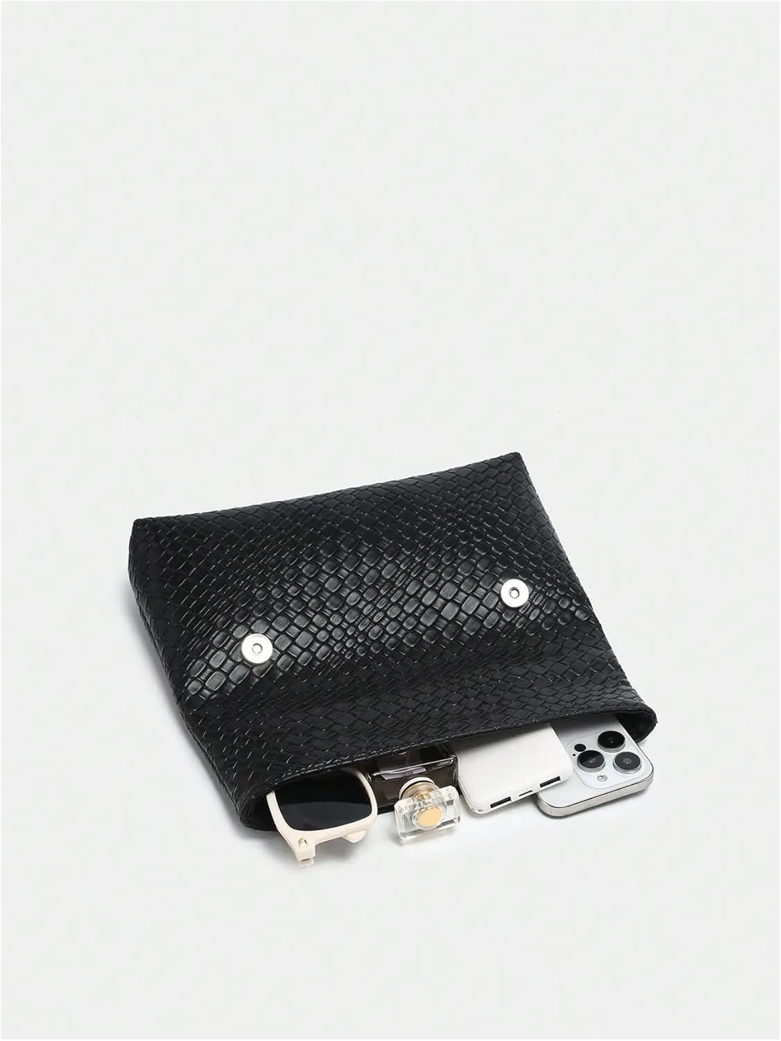 QWINEE Women's Woven Leather Clutch Purses Braided Vintage Evening Handbags