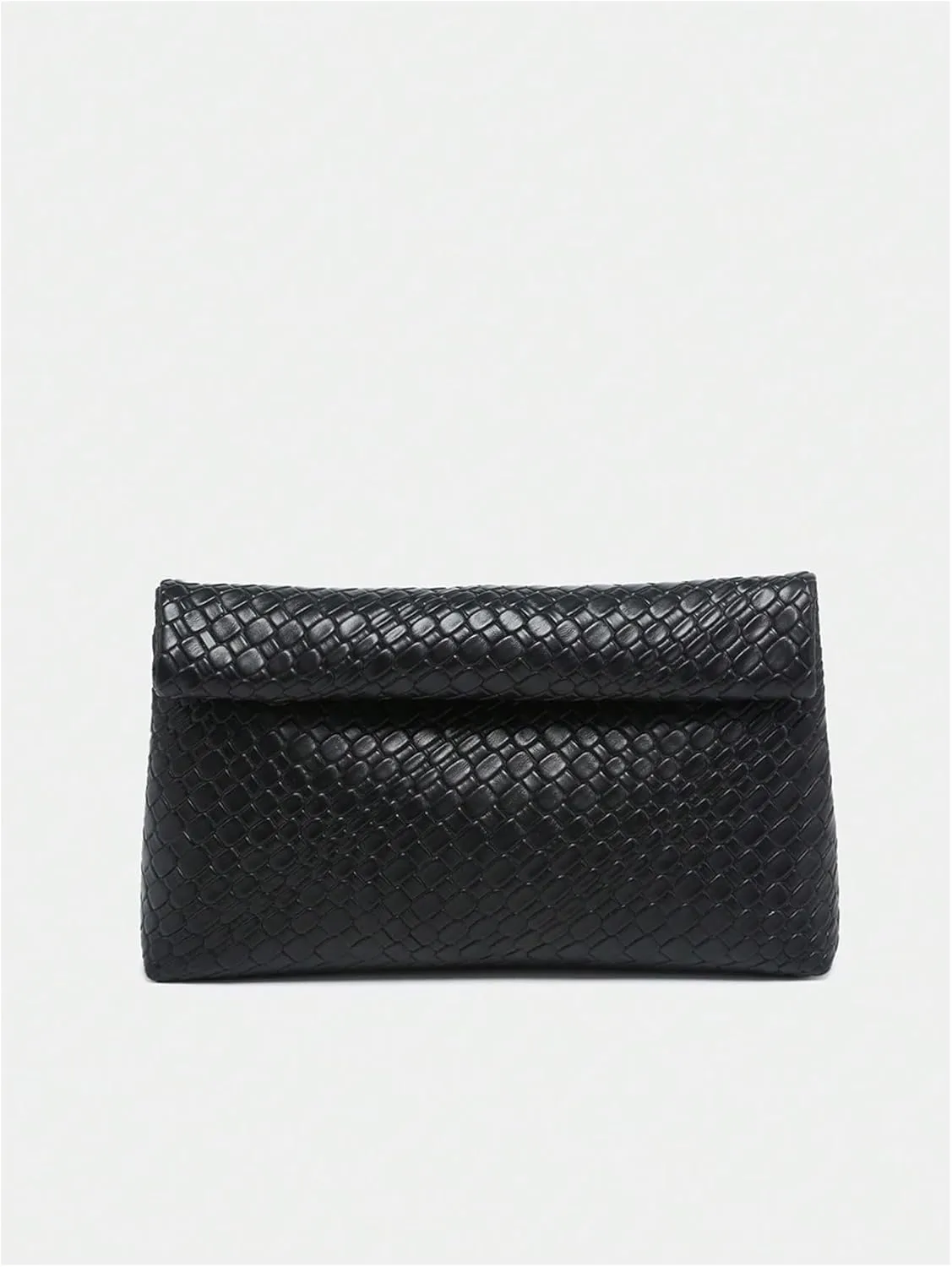 QWINEE Women's Woven Leather Clutch Purses Braided Vintage Evening Handbags
