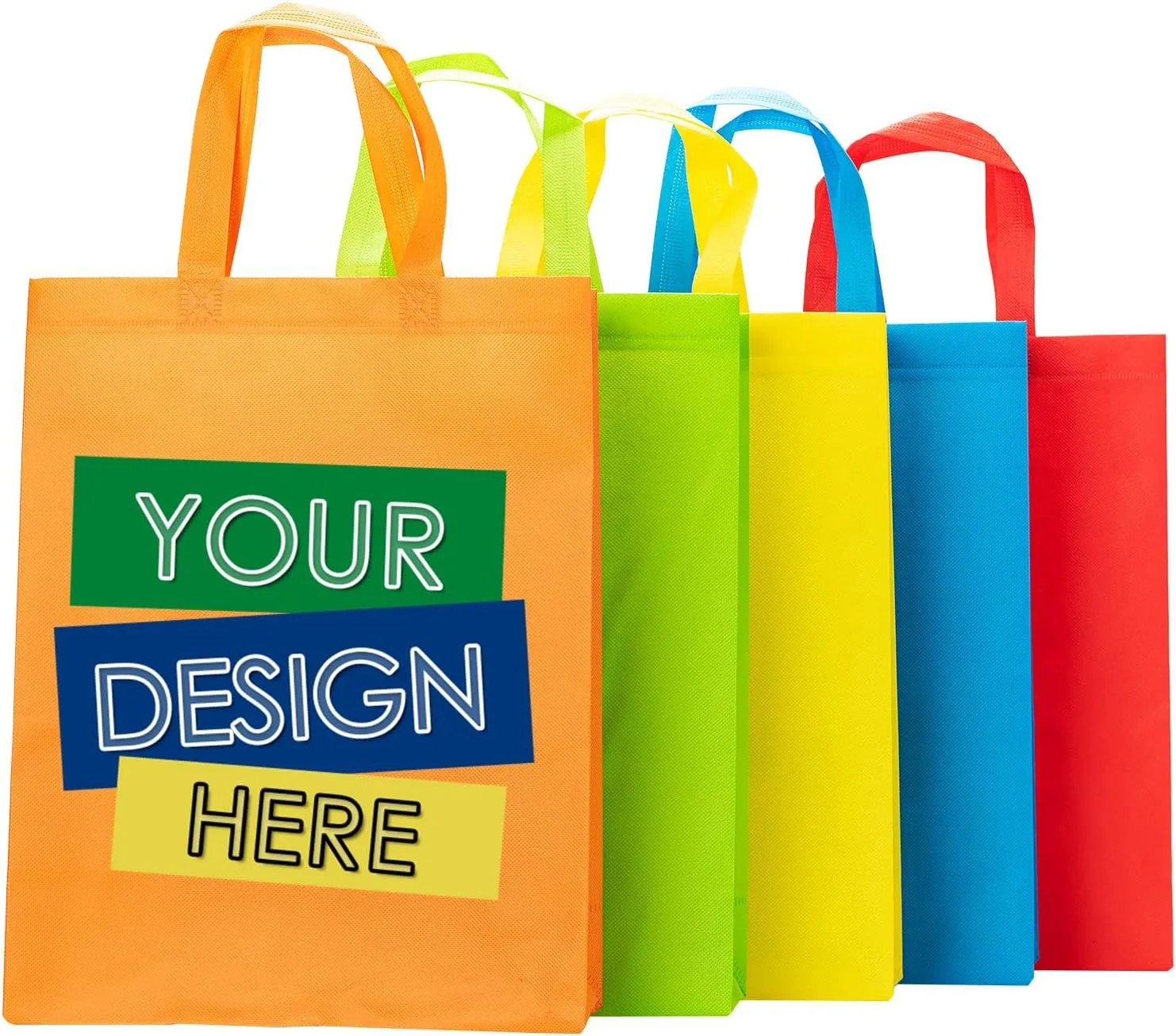 RACETOP 100 Pcs Custom Tote Bags Bulk Personalized Reusable Grocery Bags, Shopping Bags, Custom Non-woven Bags, Customized Promotional Item Totes for Business Activities, Parties, Store