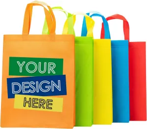 RACETOP 100 Pcs Custom Tote Bags Bulk Personalized Reusable Grocery Bags, Shopping Bags, Custom Non-woven Bags, Customized Promotional Item Totes for Business Activities, Parties, Store