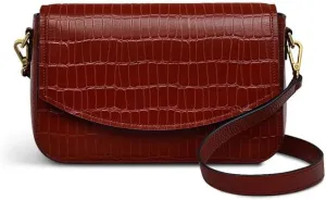 RADLEY London River Road - Faux Crocodile Women's Small Leather Flapover Crossbody Bag, Rust