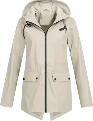 Rain Jackets for Women Hooded Raincoat Windproof Lightweight Lined Windbreaker Travel Jackets