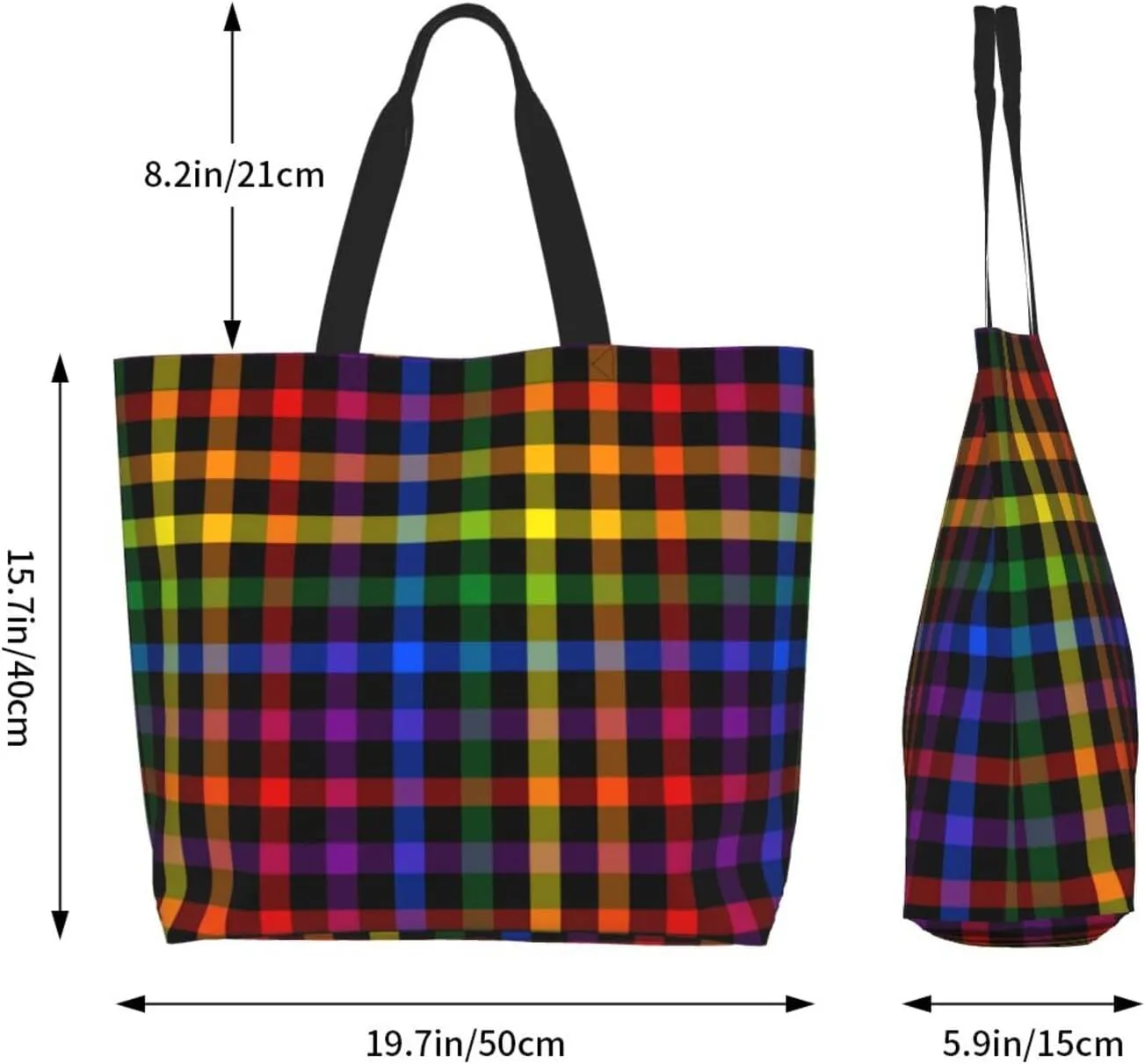 Rainbow LGBT Gay Pride Tote Bag for Women Men Large Reusable Grocery Shoulder Bags for Shopping, Gym, Beach