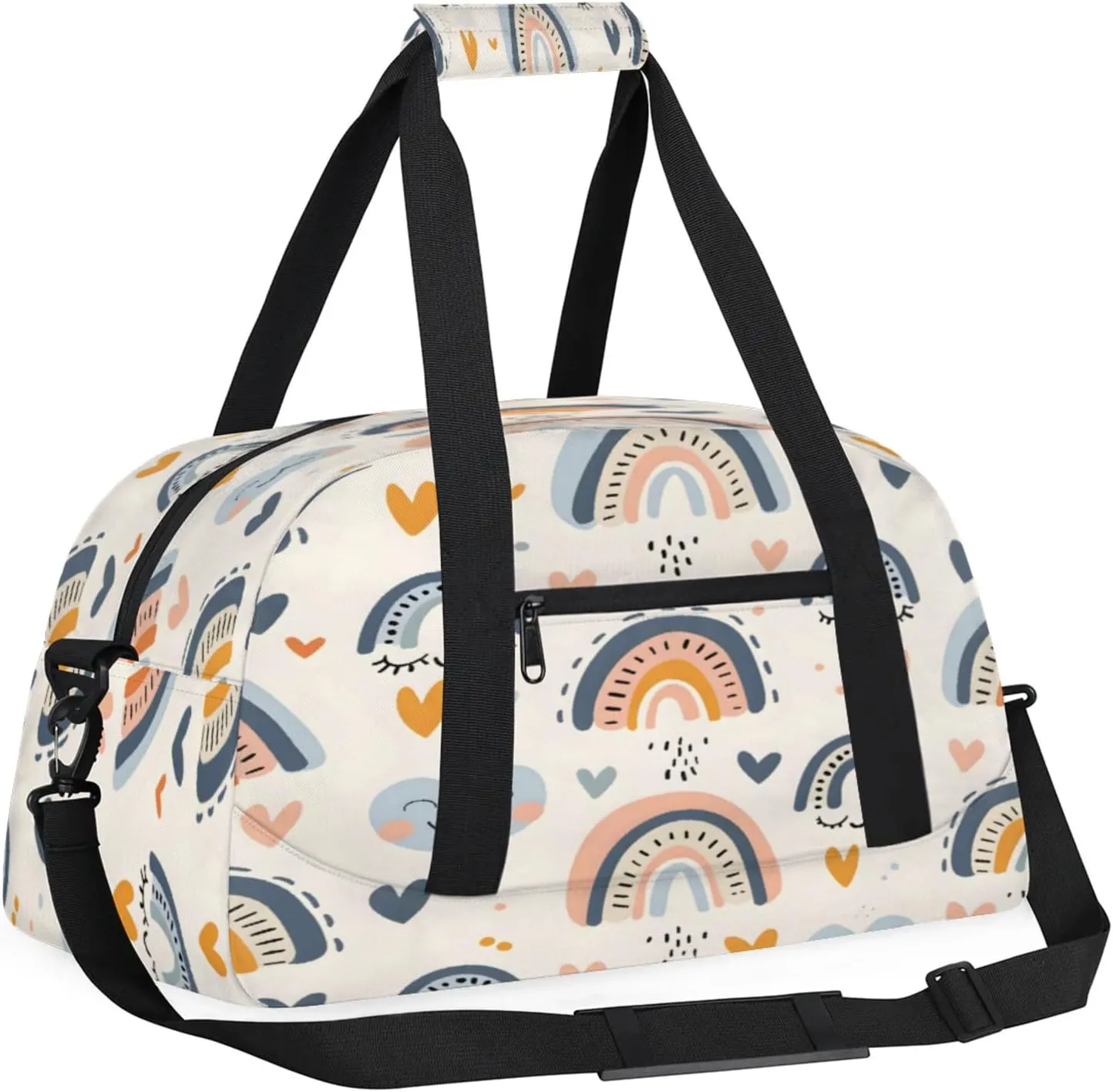 Rainbow Pattern Small Gym Bag 18 inch Carry On Duffel Bag for Weekender Travel Sports Workout Yoga Gymnastics Dance Ballet