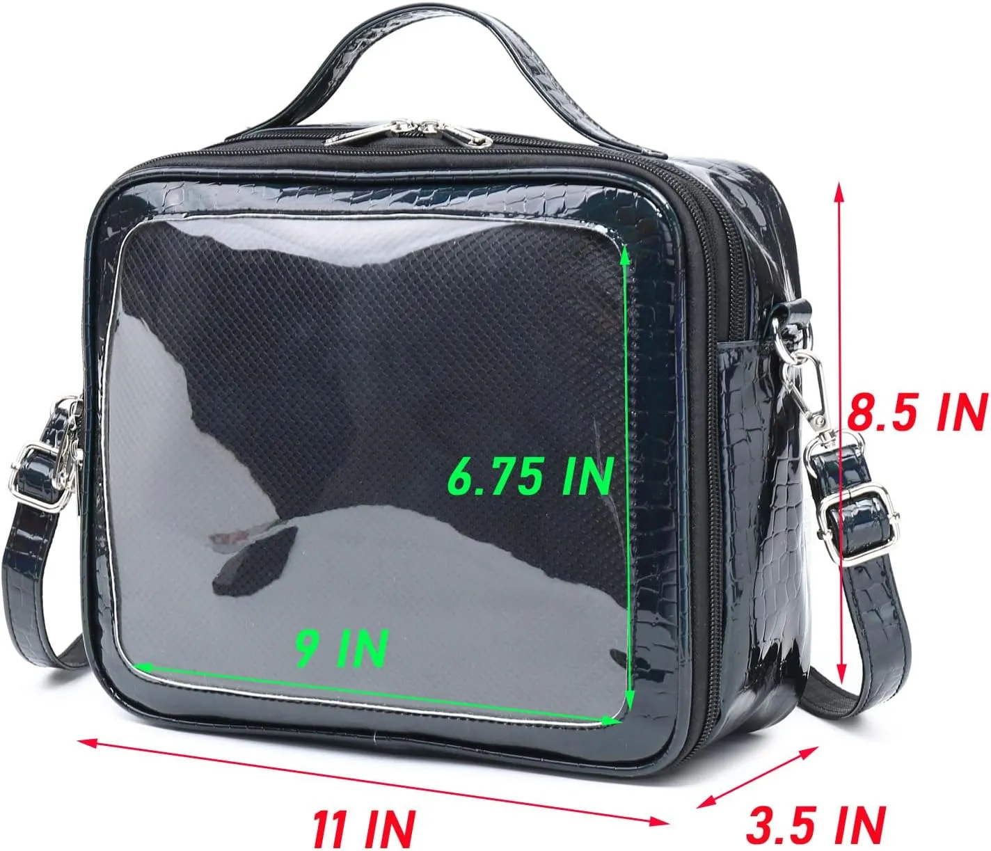 RAINBOW SMILE Ita Backpack Crossbody Bag - Kawaii Pin Display Denim PU Messenger Shoulder Bag