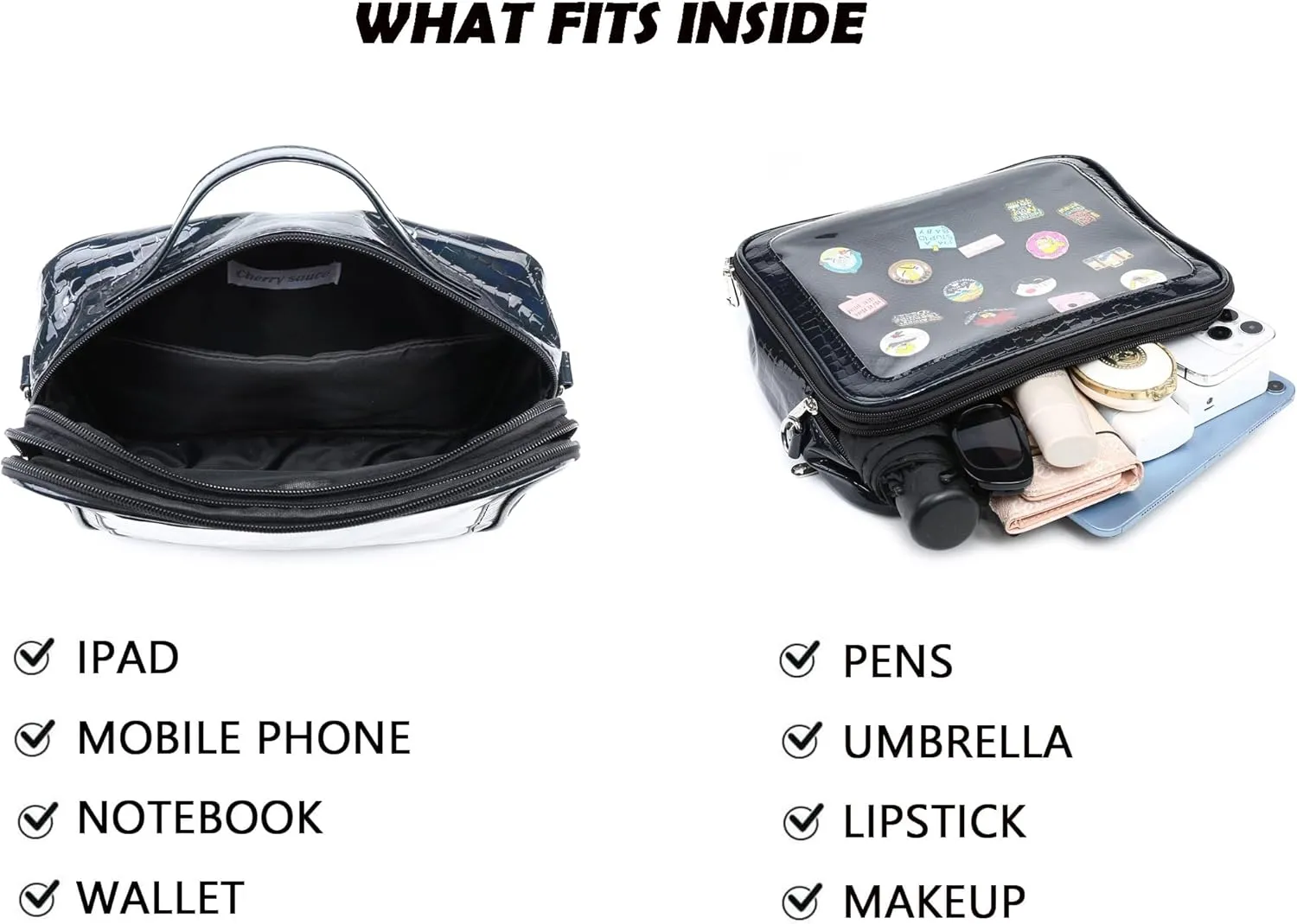 RAINBOW SMILE Ita Backpack Crossbody Bag - Kawaii Pin Display Denim PU Messenger Shoulder Bag