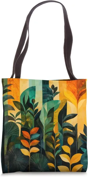 Rainforest Pattern Geometric Tote Bag