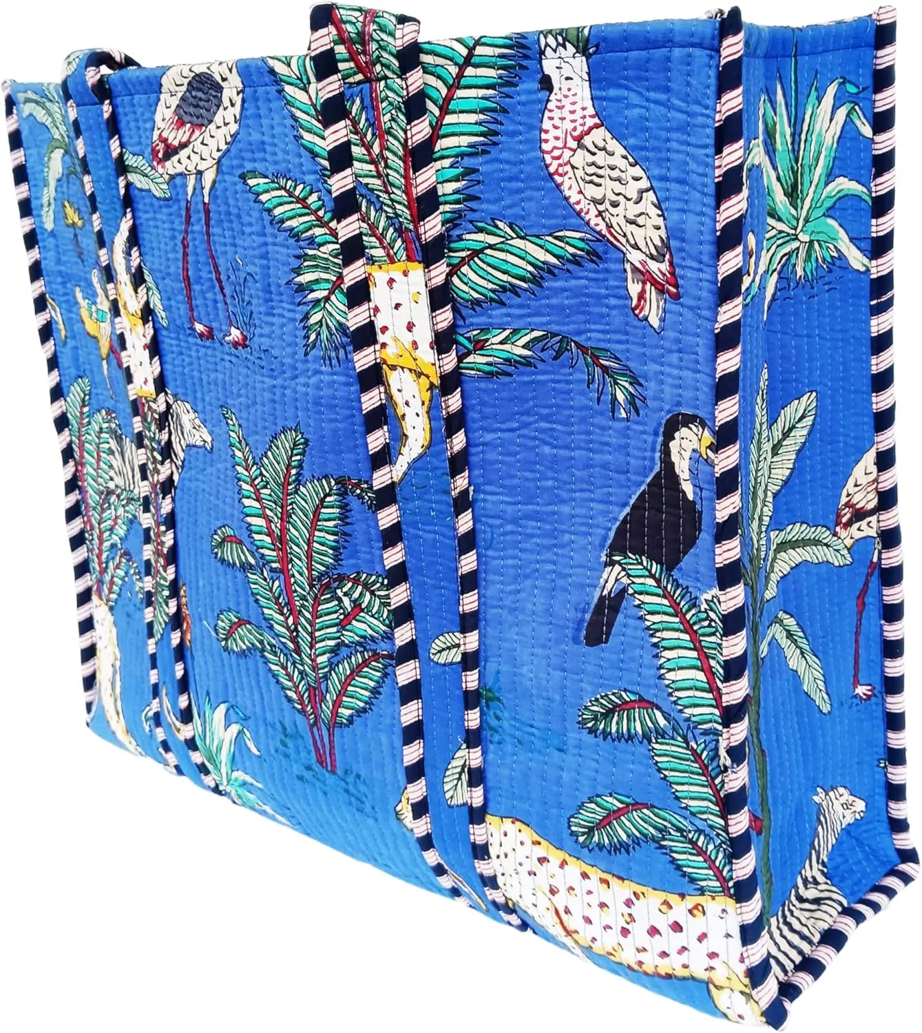 Rastogi Handicrafts Quilted Cotton Women Beautiful Printed Grocery Shopping Bag, Shoulder Bag, Tote Bag, Travel Bags