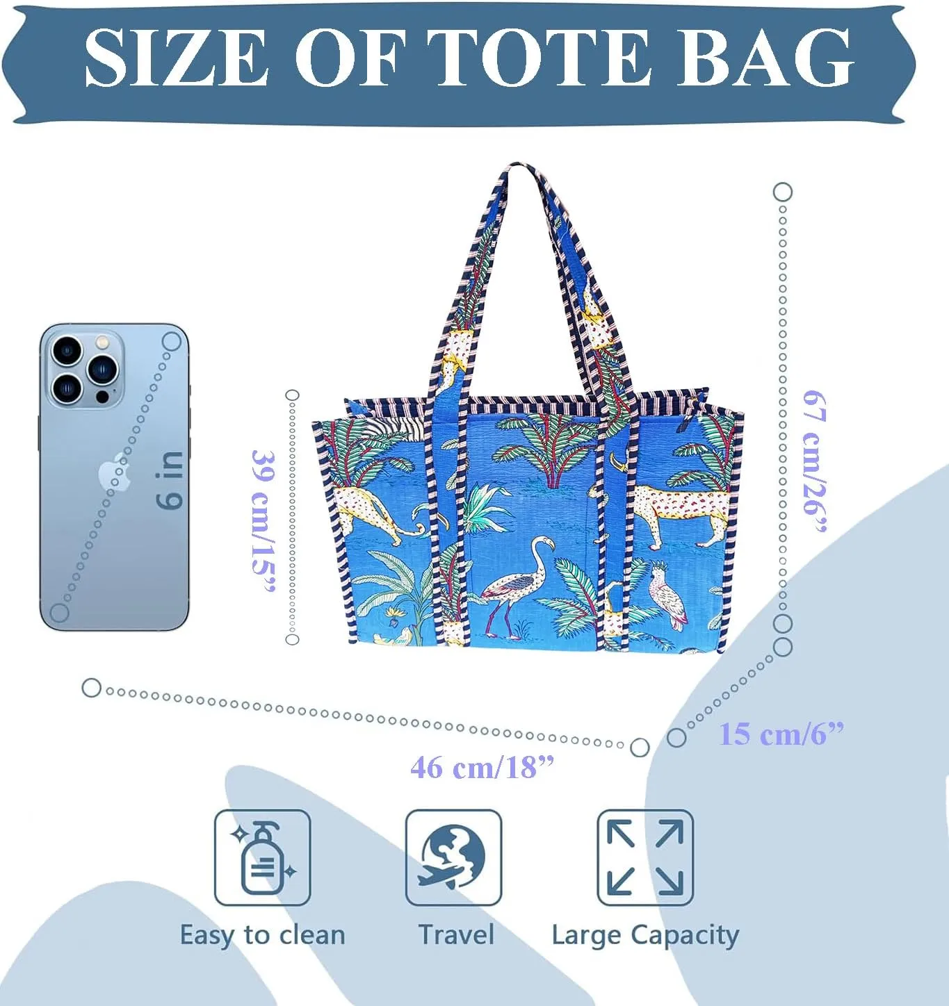 Rastogi Handicrafts Quilted Cotton Women Beautiful Printed Grocery Shopping Bag, Shoulder Bag, Tote Bag, Travel Bags