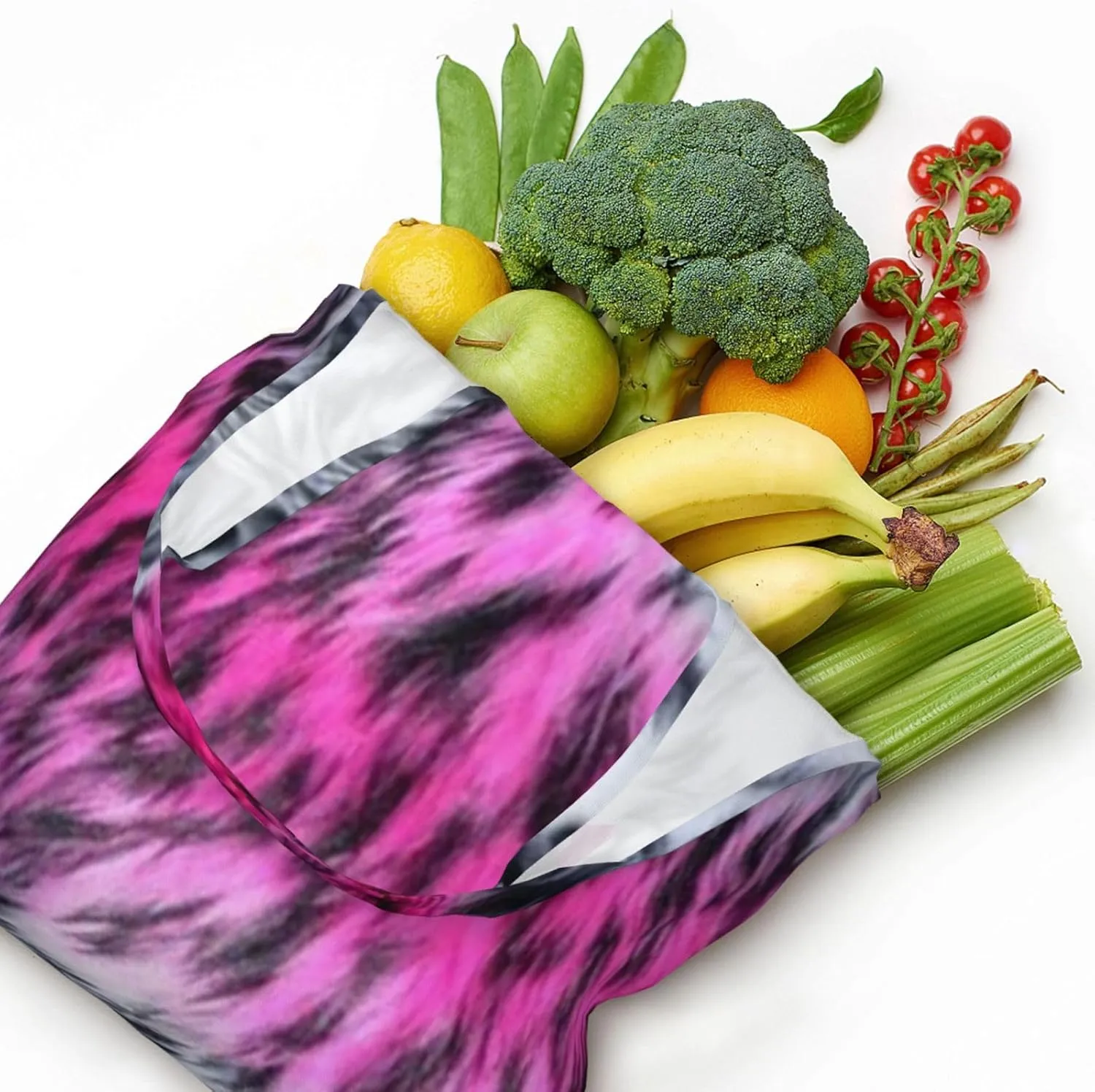 Realistic Tiger Skin Print Canvas Tote Bags Reusable Shopping Bag Handbag for Shopper Beach Gifts