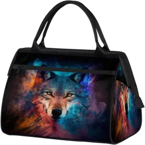 Reality Wolf Galaxy Travel Duffle Bag, Waterproof Duffel Bag Weekender Overnight Carry On Bag Lightweight Sport Gym Bag for Men Women