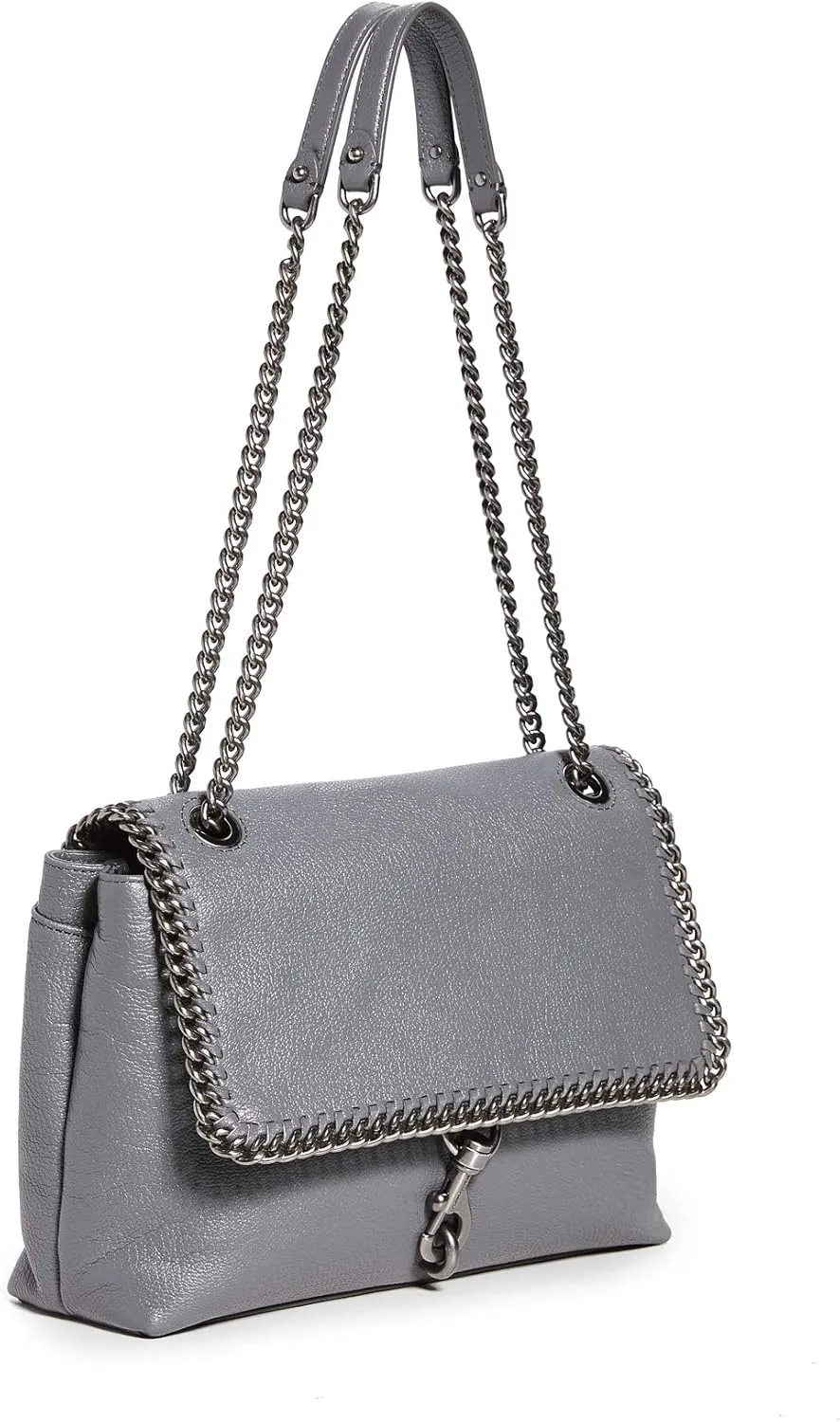 Rebecca Minkoff Edie Flap Shoulder w/Woven Chain Steel One Size