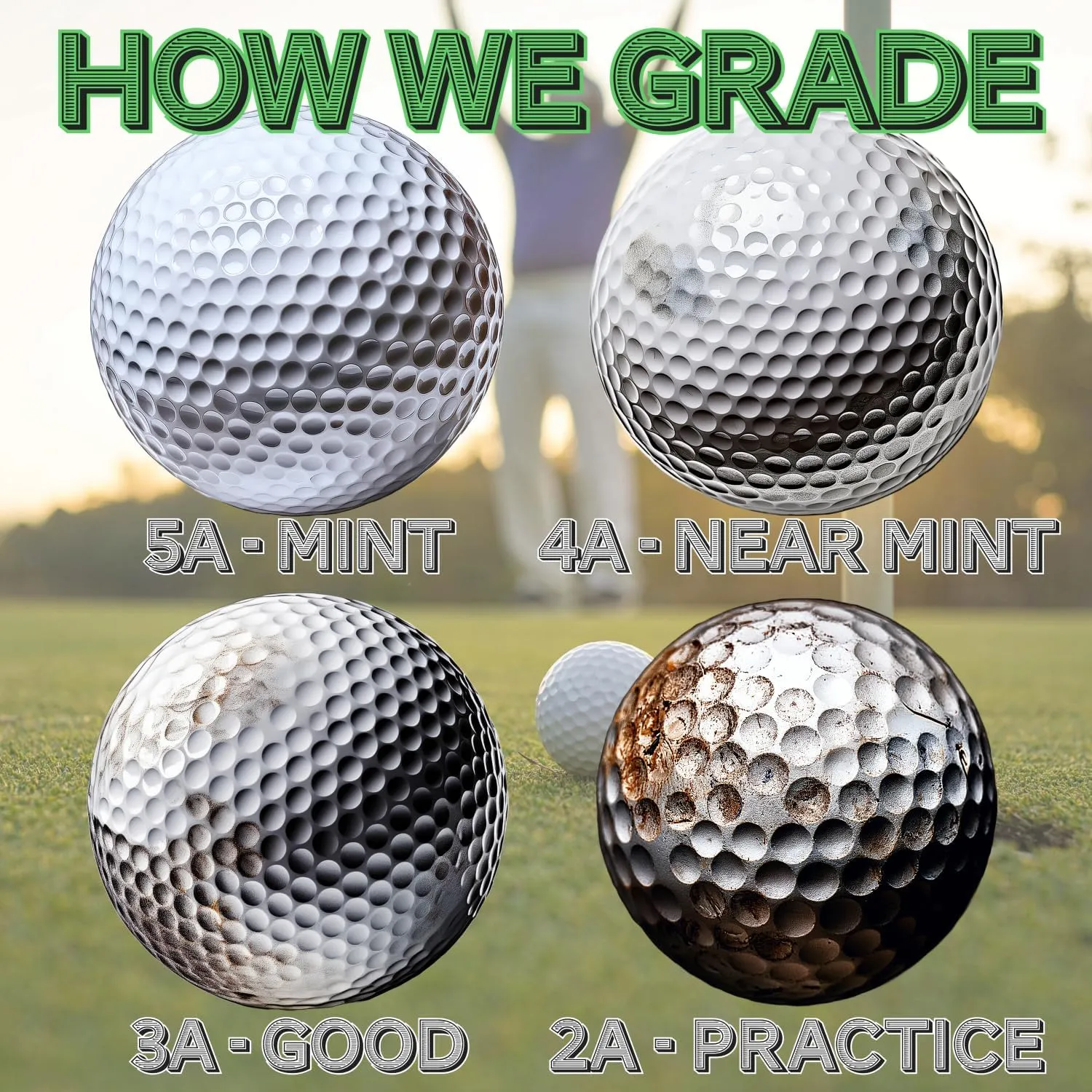 Recycled Used Practice/Range/Hit Away Golf Balls, Pack of 50 or 100 (100 Pack Includes Free Drawstring Ball Bag Backpack)
