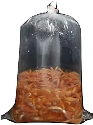 Red Reusable Plastic Fish Bags, 10x20x.002, Pack of 100, Sealed Edges