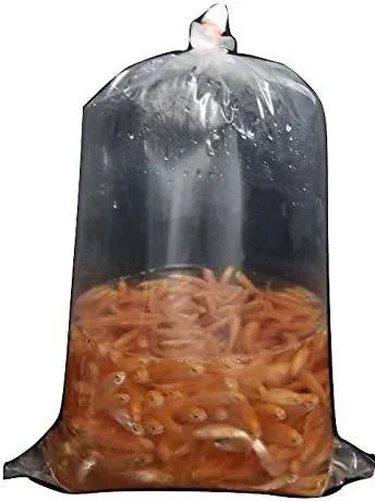 Red Reusable Plastic Fish Bags, 10x20x.002, Pack of 100, Sealed Edges