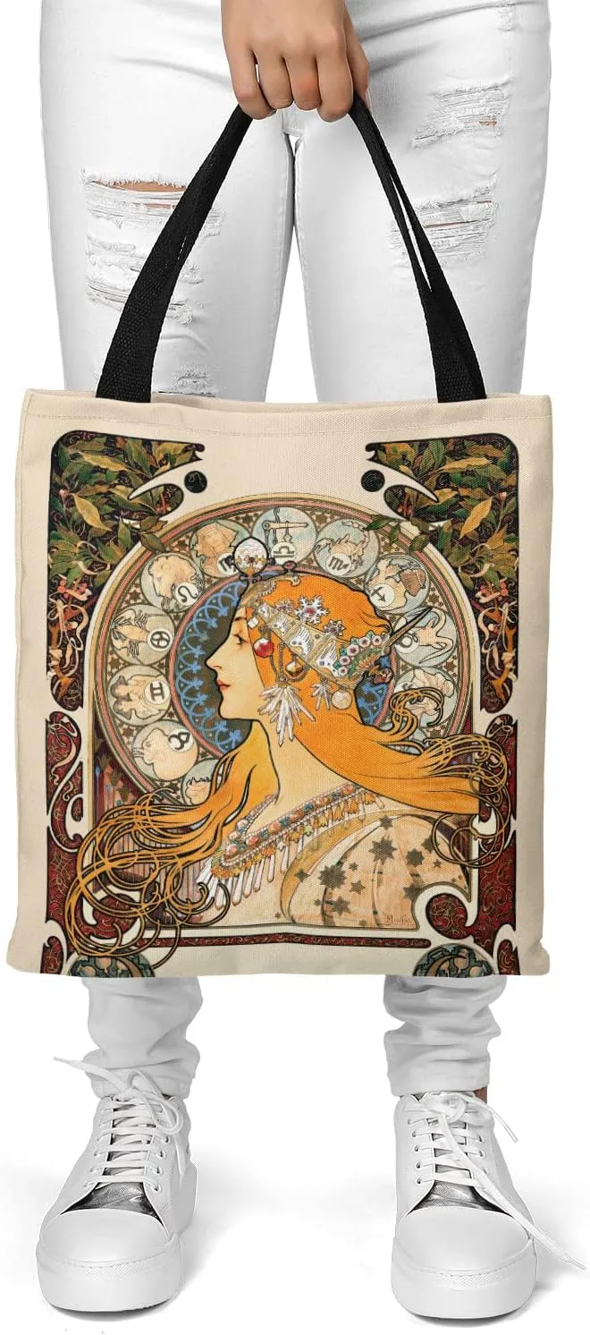 Rejolly 4 Pack Canvas Art Tote Bag Vincent Van Gogh Painting Printed Purse Shoulder Handbag