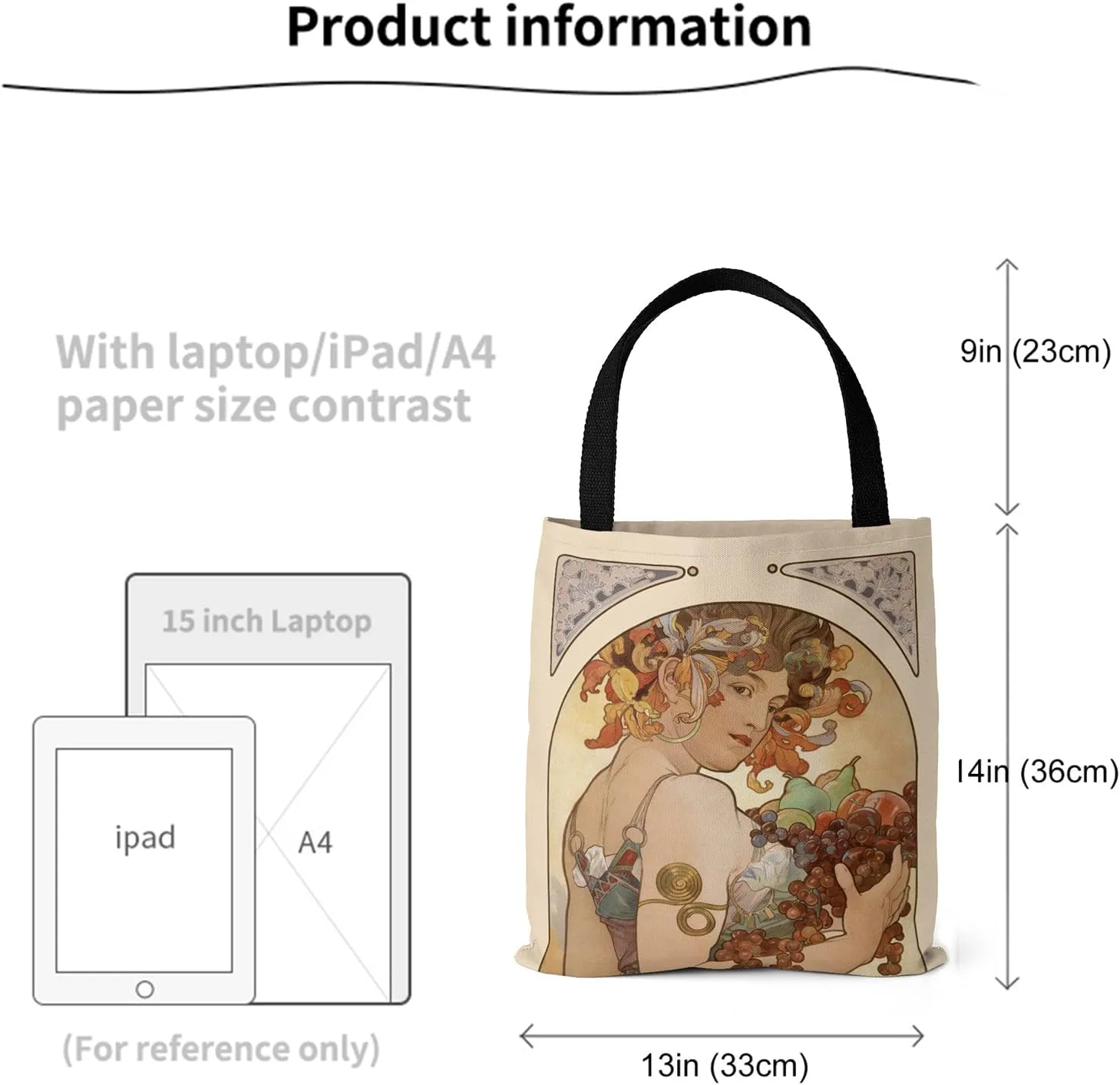 Rejolly 4 Pack Canvas Art Tote Bag Vincent Van Gogh Painting Printed Purse Shoulder Handbag