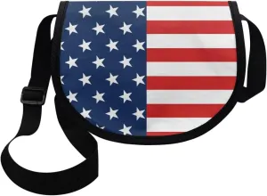 Renewold American Flag Print Crossbody Purse for Boys Girls Crossbody Handbags Travel Party School Crossbody Bag Messenger Cross Body Bag Shoulder Bag with Zip Closure Inner Pocket