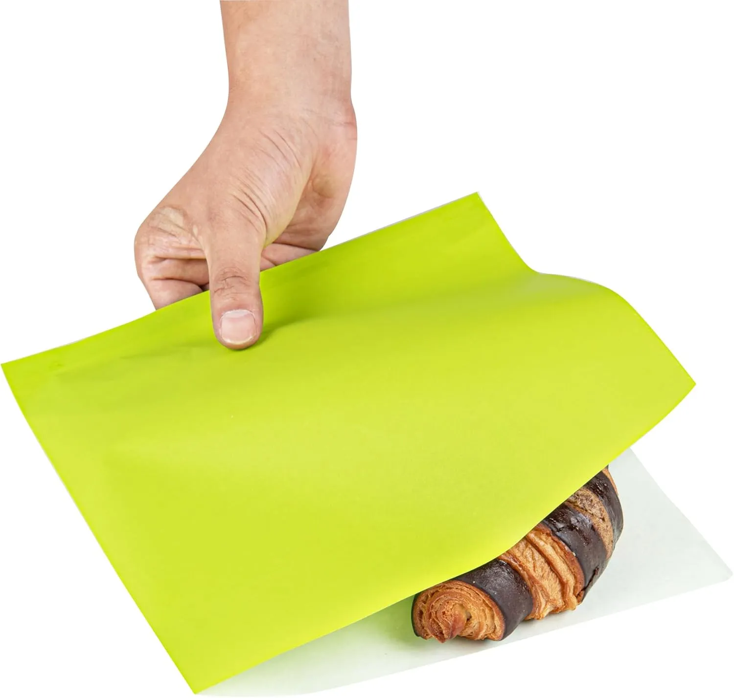 Restaurantware Bag Tek 10 x 9 Inch Double Open Bags 100 Large Deli Paper Sheets - Disposable Greaseproof Green Paper Deli Wrap Liners For Snacks Cookies And More