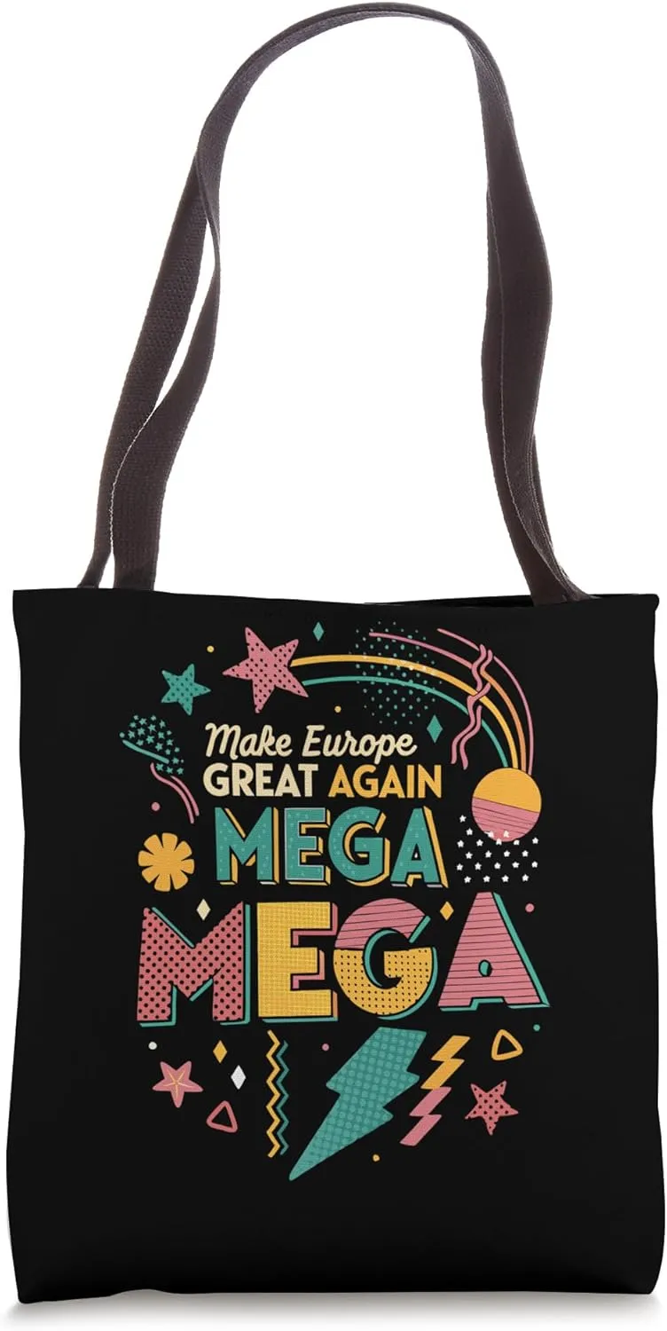 Retro MEGA - Make Europe Great Again 80s-Inspired Tote Bag