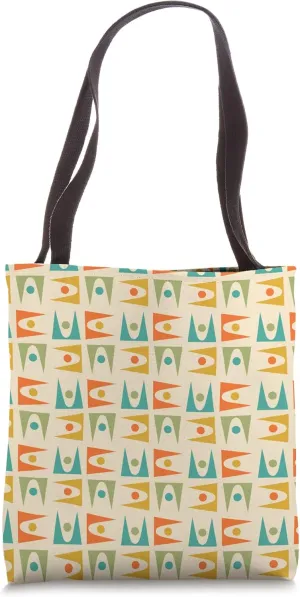 Retro Mid Century Modern MCM Vibe Aesthetic Geometric Shapes Tote Bag