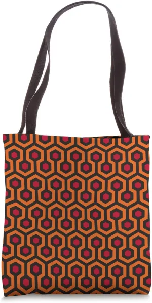 Retro Modern Orange Red Brown Hexagon Pattern Tote Bag