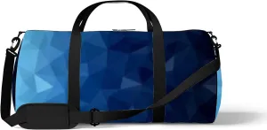 Retro Oriental Navy Blue Shining Triangular Template Sports Bag Tote Bag Waterproof Gym Bag with Shoulder Strap Zipper 2 Side Pockets for Men and Women, Travel and Storage Shoulder Bag.