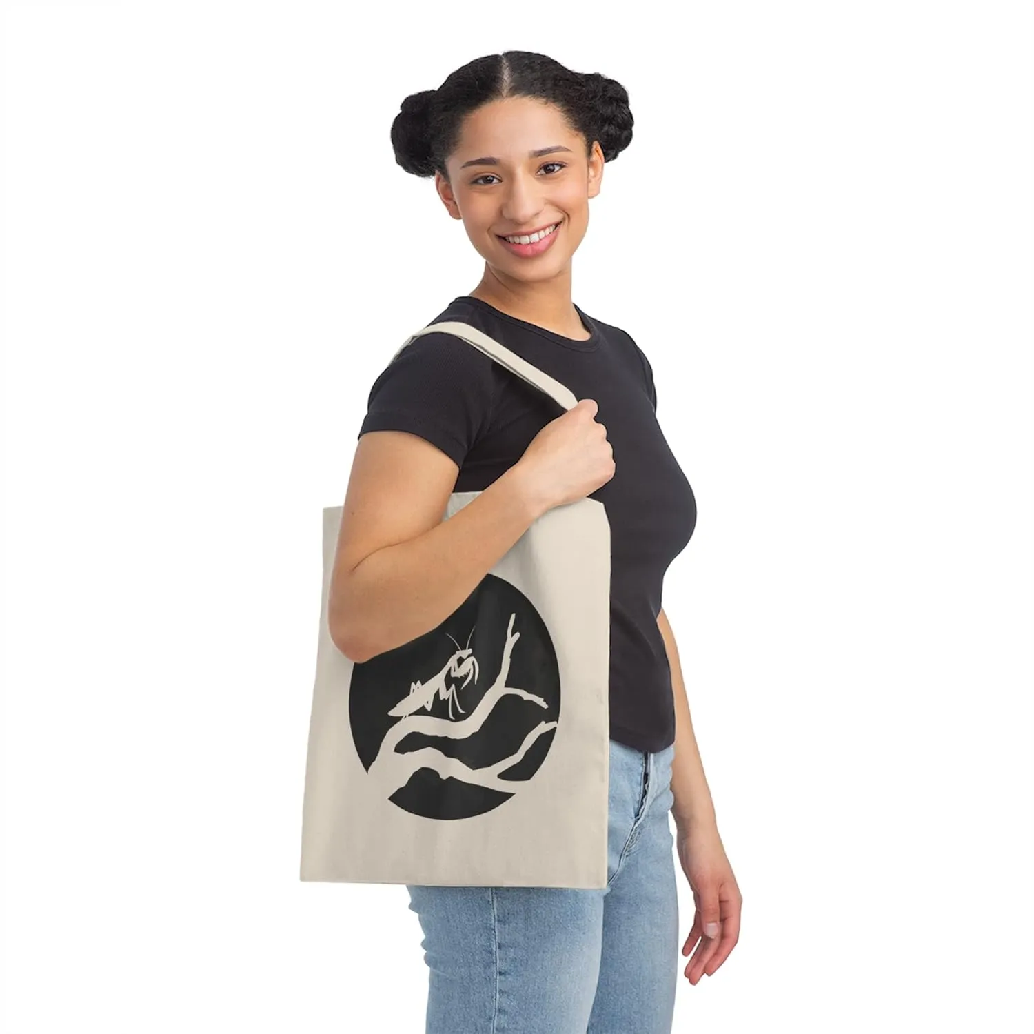 Retro Scientists Professors Insects Enthusiasts Illustration Vintage Mantises Devotee Graphic Statements Puns Canvas Tote Bag