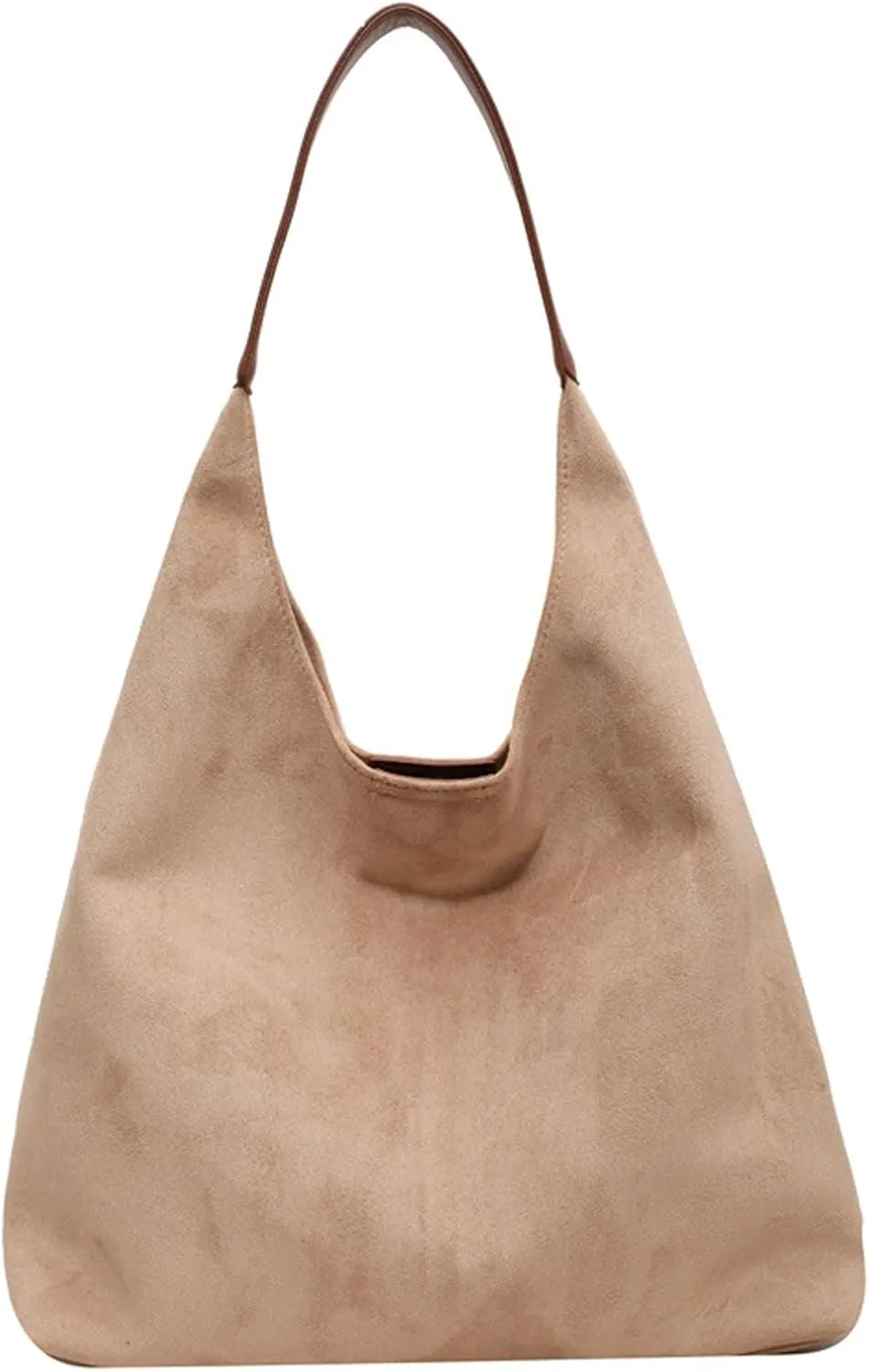 Retro Slouchy Suede Tote Bags for Women Top Handle Large Hobo Bag Fall Winter Shoulder Handbags, Apricot
