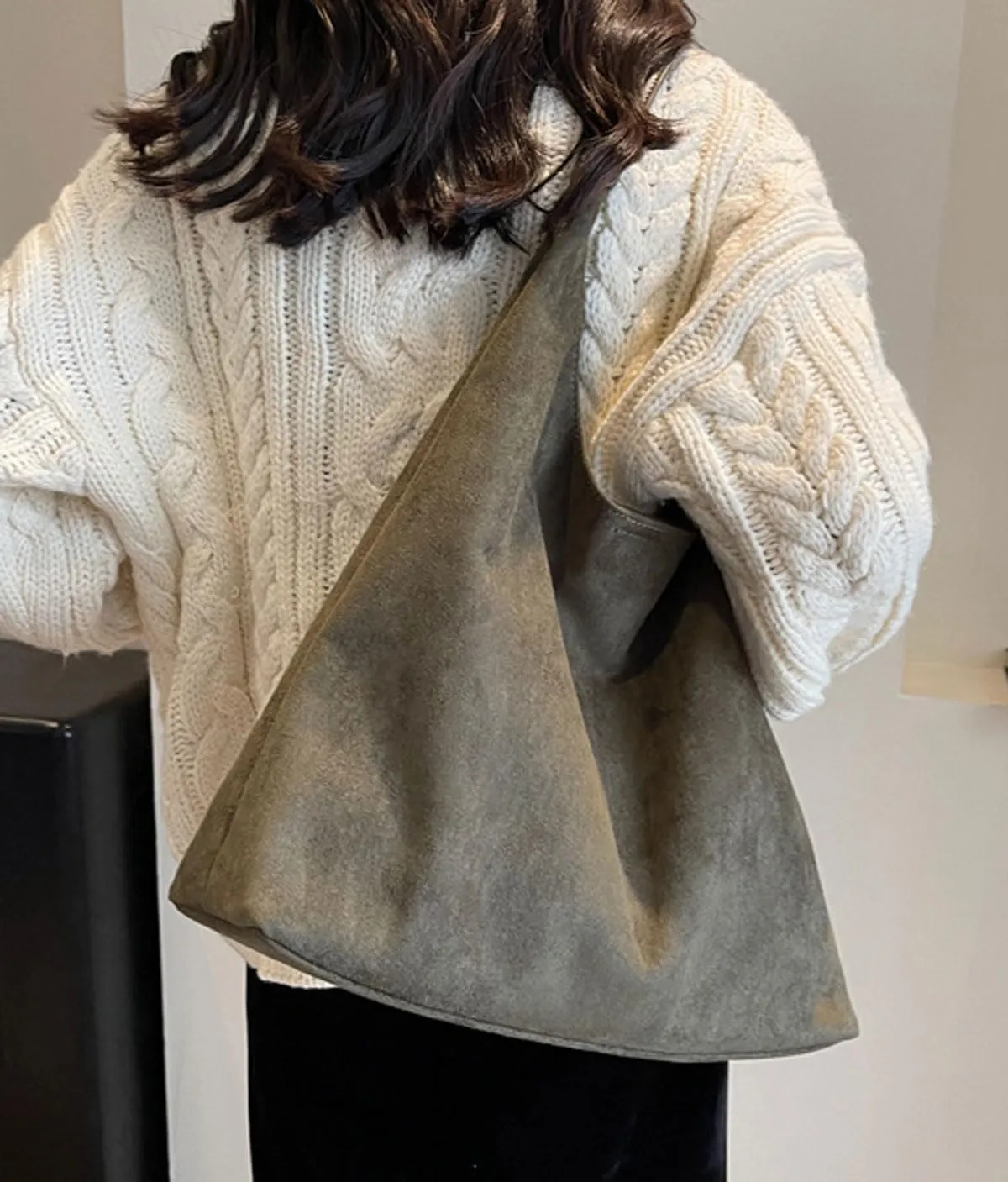 Retro Slouchy Suede Tote Bags for Women Top Handle Large Hobo Bag Fall Winter Shoulder Handbags, Army