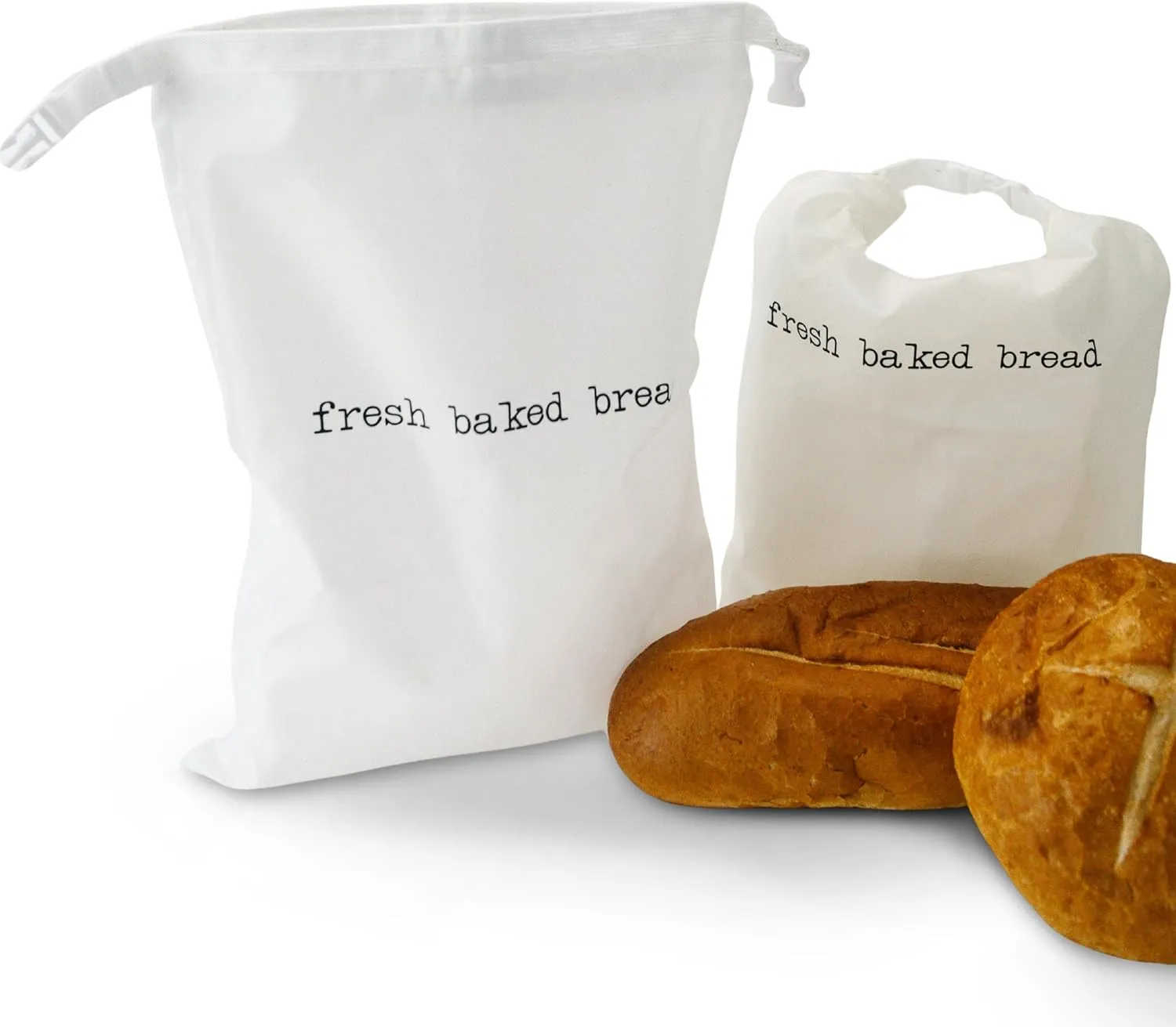 Reusable Bread Bags for Homemade Bread - 2-Pack | 13"W x 18"H Reusable Plastic Food Storage Bag w/Food Grade Liner, Metal Zipper & Buckle | Freezer Safe, Machine Washable Sourdough Storage