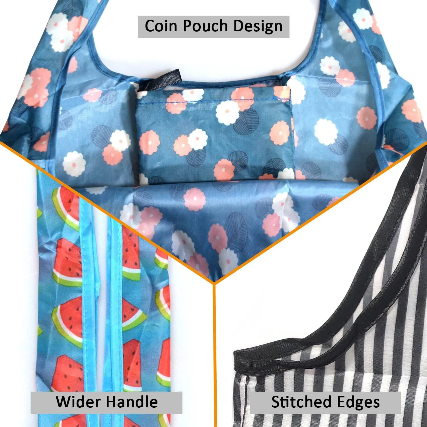 Reusable Grocery Bags, 6 Pack 50Lbs Foldable Fashion Washable Shopping Bags, Large Boho Tote Bags For Groceries, Bulk Market Cloth Storage Bags, Utility Aesthetic Personalized Gifts For Women