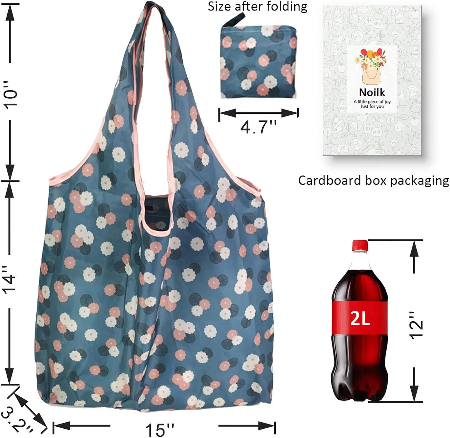 Reusable Grocery Bags, 6 Pack 50Lbs Foldable Fashion Washable Shopping Bags, Large Boho Tote Bags For Groceries, Bulk Market Cloth Storage Bags, Utility Aesthetic Personalized Gifts For Women