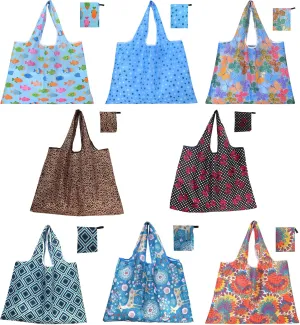 Reusable Grocery Bags For Shopping Packable Large Tote Bag Foldable Bulk Washable with Handles 2-4-6-8 Pack Groceries Bags