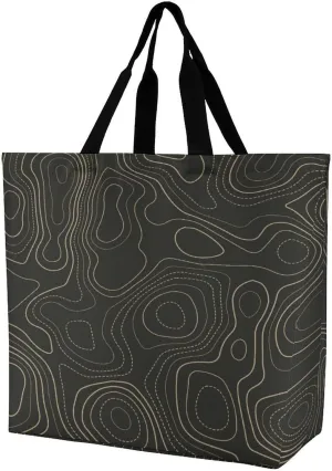 Reusable Grocery Bags, Reusable Shopping Bags Foldable with Handles Grocery Tote Bag Heavy Duty for Groceries Geography Printed