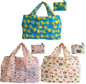 Reusable Grocery Shopping Bags with Handles – Foldable Tote Bags for Groceries