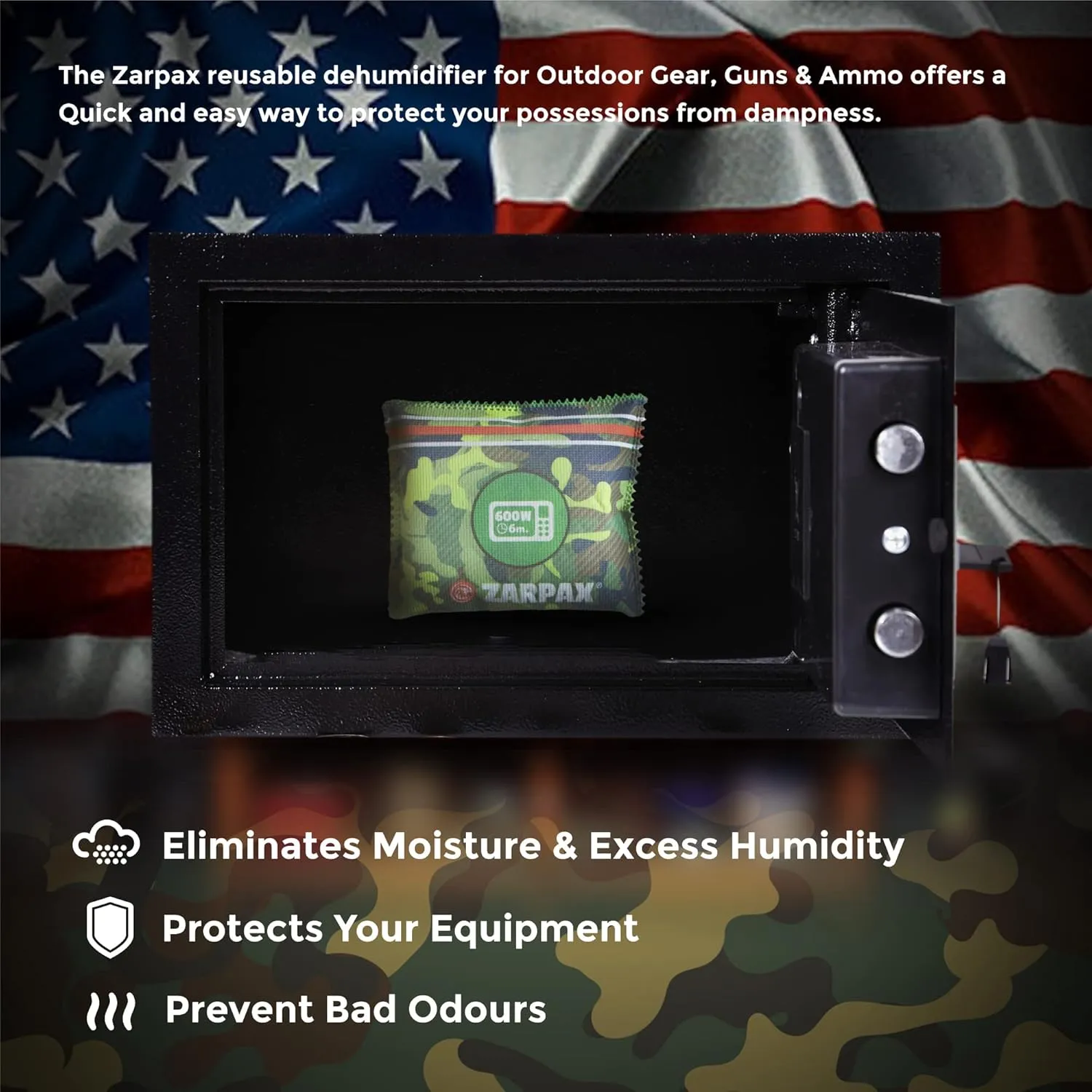 Reusable Gun Safe Dehumidifier - The Ultimate Desiccant Bags Solution for Gun Safes, Closets, and More (8-Pack) - Prevent Excess Humidity, Moisture and Mold - Gun Safe Accessory