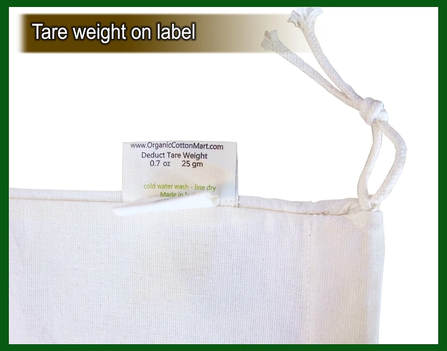 Reusable Produce Bags Cotton Washable - Organic Cotton Vegetable Bags - Cloth Bag with Drawstring - Muslin Fabric Produce Bags - Bread Bag - Set of 6 (2 Large, 2 Medium, 2 Small)