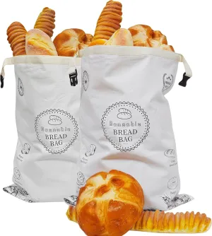 Reusable Sourdough Bread Bags - 2 Pack Food Grade Storage Containers, Large Freezer Storage – Lock Design, Keep Homemade Bread Fresh | Eco-Friendly & Durable