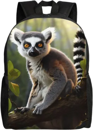 Ringtailed Lemur Backpack for Women Men Laptop Backpacks 15 inch Casual Bag Lightweight Hiking Daypack