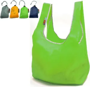Ripstop Nylon Reusable Grocery Bag, Reusable Shopping Bag, RBS041 (Gray-Orange-Green-Navy)