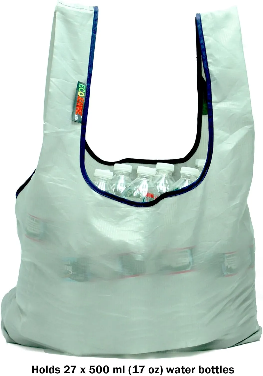 Ripstop Nylon Reusable Grocery Bag, Reusable Shopping Bag, RBS041 (Gray-Orange-Green-Navy)