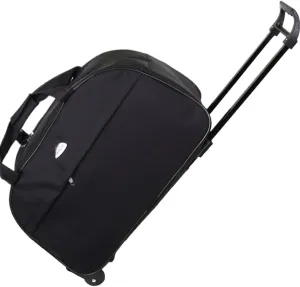 Rolling Duffle Bag, Overnight Weekender Duffel with Wheels, Wheeled Trolley Carry On Luggage Travel Suitcase for Women & Men(Black)