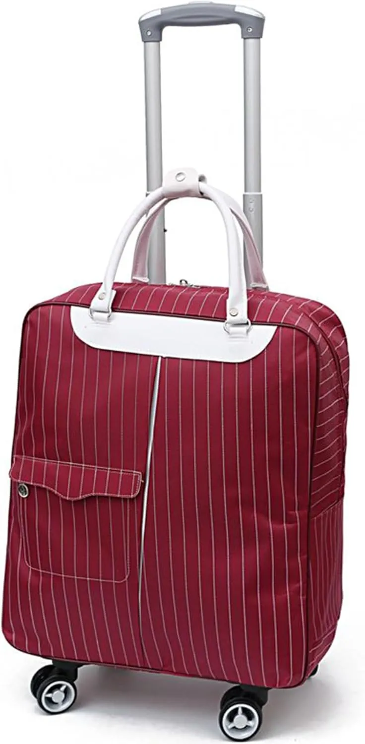 Rolling Duffle Bag with Wheels - Large Capacity Waterproof Travel Bag | 360° Spinner Wheels & Telescopic Handle | Carry-On Weekender for Men & Women(Style1,Medium)