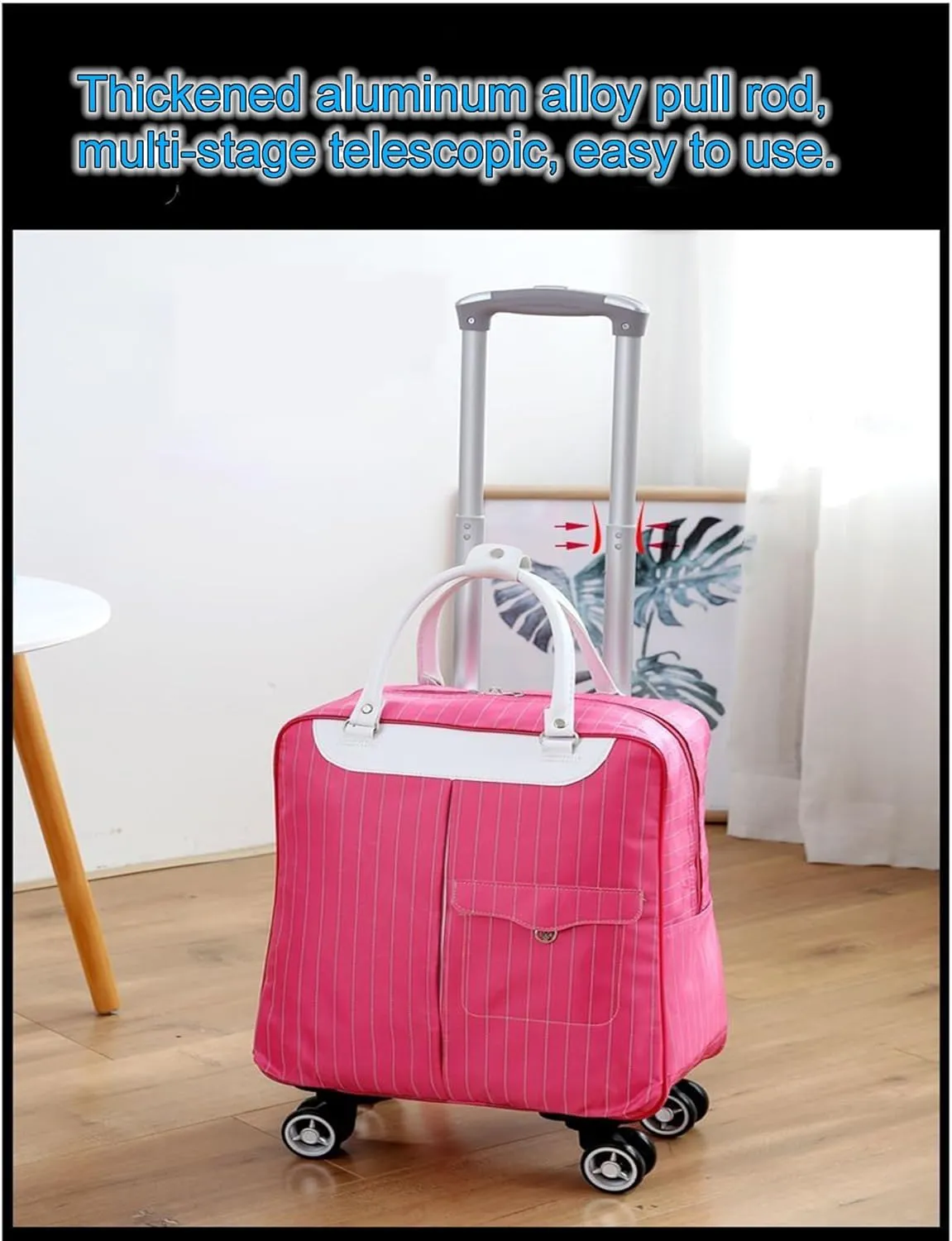 Rolling Duffle Bag with Wheels - Large Capacity Waterproof Travel Bag | 360° Spinner Wheels & Telescopic Handle | Carry-On Weekender for Men & Women(Style3,Medium)