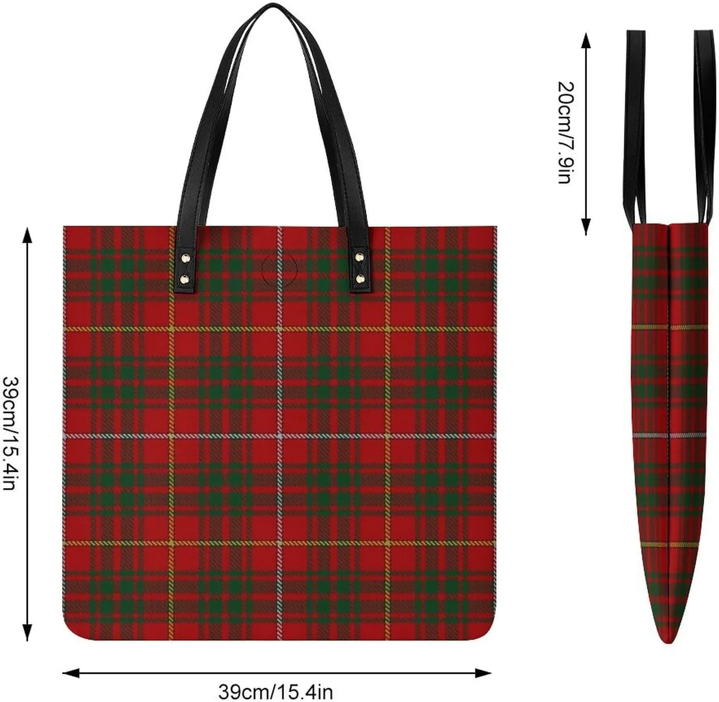 Royal Stewart Tartan Fashionable All Printed Leather Handbag Unisex